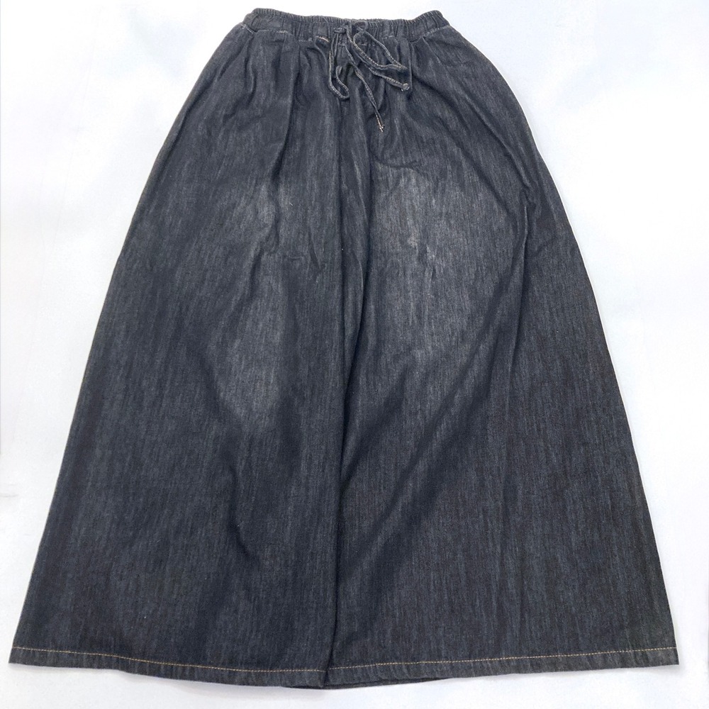 Fancy Dream Ultra Wide Palazzo Pants Jeans Womens S Denim Fade Elastic Waist